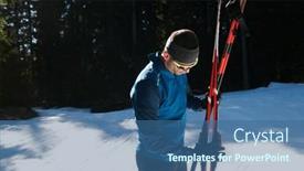  Presentation with forest winter - Slide deck having portrait-handsome-male-athlete background and a  colored foreground