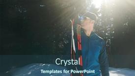  Presentation with winter forest - Presentation theme having portrait-handsome-male-athlete background and a  colored foreground