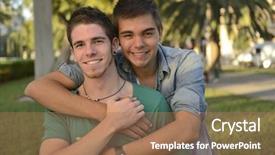  Presentation with gay - PPT theme consisting of coconut tree palm coconut background and a  colored foreground.