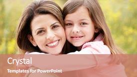  Presentation with daughter mother - Audience pleasing presentation theme consisting of portrait hispanic mother and daughter backdrop and a coral colored foreground