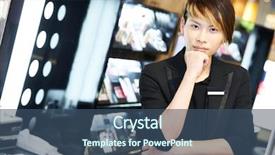  Presentation with beauty saloon - Theme enhanced with portrait in make-up beauty background and a ocean colored foreground