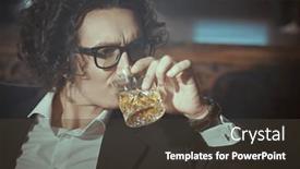  Presentation with black man fashion - Slides featuring portrait-in-retro-style background and a dark gray colored foreground