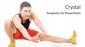  Presentation with sport - PPT theme enhanced with portrait isolated on white background background and a white colored foreground