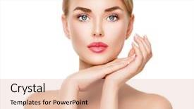  Presentation with beauty makeup - Audience pleasing presentation consisting of portrait isolated on white background backdrop and a lemonade colored foreground