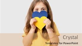  Presentation with war - Presentation theme enhanced with portrait-little-girl-calls background and a  colored foreground