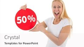  Presentation with fitness clothing - Cool new slide deck with portrait mature woman in fitness clothing with dumbbells isolated over white background backdrop and a white colored foreground