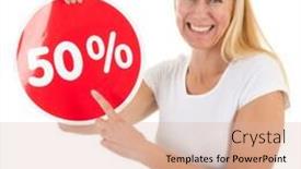  Presentation with fitness clothing - Amazing slide set having portrait mature woman in fitness clothing with dumbbells isolated over white background backdrop and a lemonade colored foreground