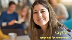  Presentation with flat - Theme having portrait-of-20-year-old background and a tawny brown colored foreground