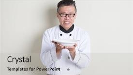  Presentation with asian food - Audience pleasing presentation design consisting of food standing on plain backdrop and a light gray colored foreground