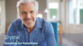  Presentation with old man - Slide set enhanced with portrait-of-60-year-old background and a ocean colored foreground