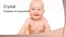  Presentation with baby girl christening - PPT theme having portrait of 8 months baby background and a  colored foreground