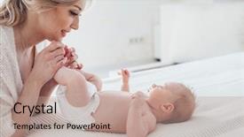  Presentation with mom baby - Audience pleasing slide set consisting of portrait of a 2 month backdrop and a coral colored foreground