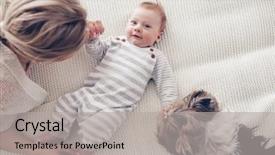  Presentation with mom baby - Cool new presentation design with portrait of a 2 month backdrop and a light gray colored foreground