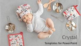  Presentation with costume - Slide set enhanced with portrait-of-a-baby background and a light gray colored foreground