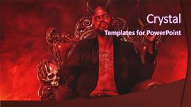 Presentation with throne - Presentation theme enhanced with portrait of a bad demon background and a wine colored foreground