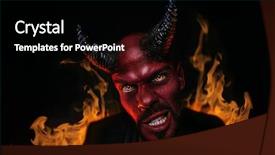  Presentation with horror movie - Theme featuring portrait of a bad demon background and a black colored foreground