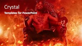  Presentation with horror movie - Presentation consisting of portrait of a bad demon in his throne horror movie nightmare halloween background and a crimson colored foreground