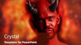  Presentation with horror movie - Beautiful presentation design featuring portrait of a bad demon over the grunge background horror movie nightmare halloween backdrop and a tawny brown colored foreground