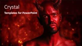  Presentation with horror movie - Slide set featuring portrait of a bad demon over the grunge background horror movie nightmare halloween background and a wine colored foreground