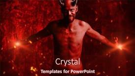  Presentation with horror movie - Cool new slide deck with portrait of a bad demon over the grunge background horror movie nightmare halloween backdrop and a wine colored foreground