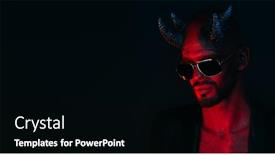  Presentation with horror movie - Presentation theme with portrait of a bad demon in sunglasses horror movie nightmare halloween background and a black colored foreground