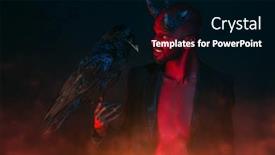  Presentation with raven black - Colorful theme enhanced with portrait-of-a-bad-demon backdrop and a black colored foreground