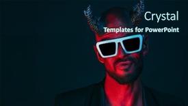  Presentation with horror movie - Audience pleasing slides consisting of portrait-of-a-bad-demon backdrop and a navy blue colored foreground