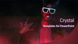  Presentation with horror movie - Presentation design with portrait-of-a-bad-demon background and a wine colored foreground