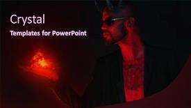  Presentation with demon - Presentation design with portrait-of-a-bad-demon background and a wine colored foreground