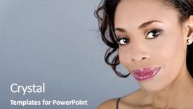  Presentation with african american woman question - Theme enhanced with portrait of a beautiful african background and a gray colored foreground