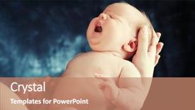  Presentation with baby - Audience pleasing presentation theme consisting of portrait of a beautiful baby backdrop and a coral colored foreground