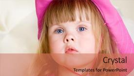  Presentation with cowboy hat - Slides featuring portrait of a beautiful blond preschool girl in cowboy hat background and a coral colored foreground