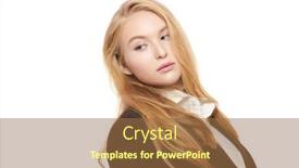  Presentation with beauty cosmetics - PPT theme consisting of portrait-of-a-beautiful-blonde background and a tawny brown colored foreground