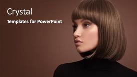  Presentation with haircut - Slide set with portrait-of-a-beautiful-brown background and a tawny brown colored foreground