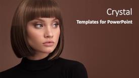  Presentation with haircut - PPT theme having portrait-of-a-beautiful-brown background and a tawny brown colored foreground