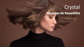  Presentation with haircut - Presentation theme consisting of portrait-of-a-beautiful-brown background and a tawny brown colored foreground