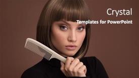  Presentation with brown - Beautiful slide set featuring portrait-of-a-beautiful-brown backdrop and a tawny brown colored foreground