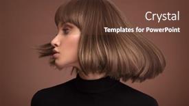  Presentation with haircut - Slide set featuring portrait-of-a-beautiful-brown background and a tawny brown colored foreground