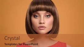  Presentation with haircut - Cool new slide deck with portrait-of-a-beautiful-brown backdrop and a red colored foreground