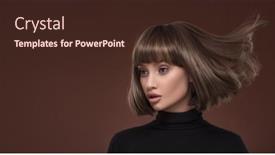  Presentation with haircut - Slides featuring portrait-of-a-beautiful-brown background and a wine colored foreground