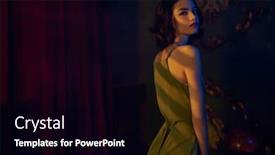  Presentation with light rays - Slide set enhanced with portrait-of-a-beautiful-brunette background and a black colored foreground