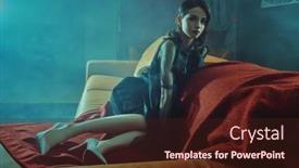  Presentation with black luxury fashion - PPT layouts having portrait-of-a-beautiful-brunette background and a wine colored foreground