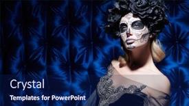  Presentation with sugar skull - PPT theme consisting of portrait-of-a-beautiful-calavera background and a navy blue colored foreground