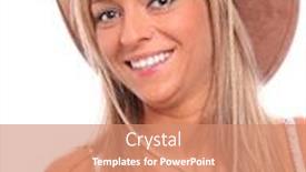  Presentation with cowboy hat - PPT theme featuring portrait of a beautiful country girl with cowboy hat background and a coral colored foreground