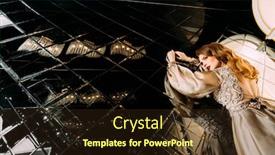  Presentation with tiles - PPT theme with portrait-of-a-beautiful-elegant background and a tawny brown colored foreground