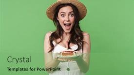  Presentation with hair dress - Audience pleasing PPT layouts consisting of portrait-of-a-beautiful-excited backdrop and a seafoam green colored foreground