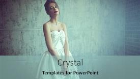  Presentation with luxury fashion - Beautiful PPT theme featuring portrait-of-a-beautiful-fashion backdrop and a light blue colored foreground