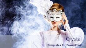  Presentation with masquerade - PPT layouts enhanced with model in the refined white background and a sky blue colored foreground