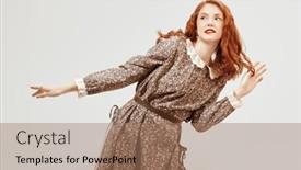  Presentation with feminine - PPT theme with portrait-of-a-beautiful-ginger background and a  colored foreground