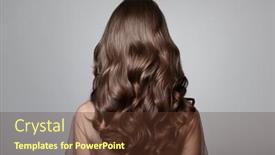  Presentation with long hair - Presentation design with portrait-of-a-beautiful-girl background and a tawny brown colored foreground